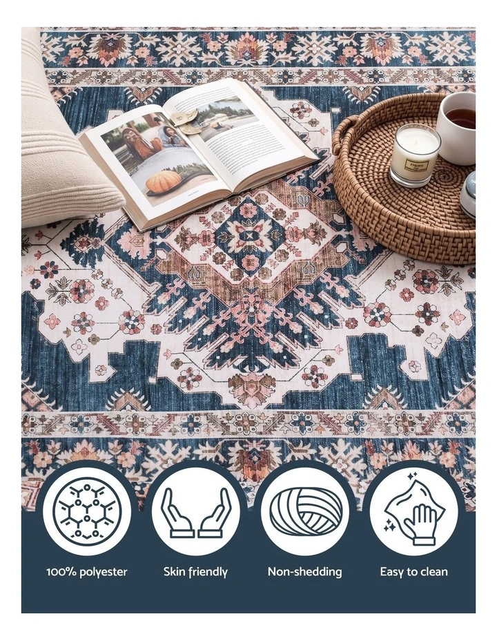 Artiss 60x300cm Washable Runner Rug Ultra-Thin Pet Friendly Bohemian Medallion Floor Carpet image 6