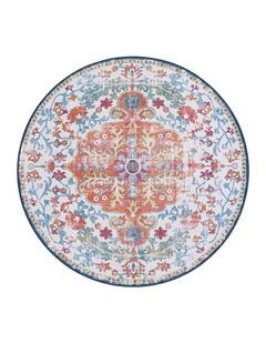 Artiss 120cm Round Rug Living Room Non-Slip 5mm Ultra Thin Washable Vintage Boho Carpet