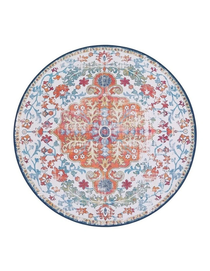 Artiss 120cm Round Rug Living Room Non-Slip 5mm Ultra Thin Washable Vintage Boho Carpet image 1