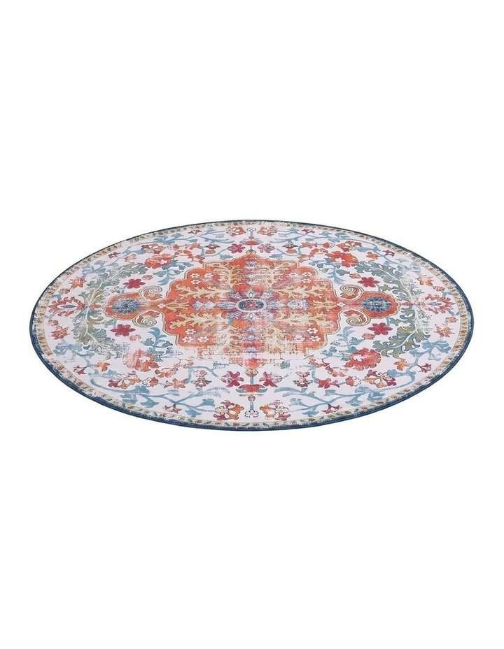 Artiss 120cm Round Rug Living Room Non-Slip 5mm Ultra Thin Washable Vintage Boho Carpet image 4
