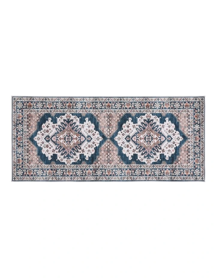 Artiss 80x180cm Washable Runner Rug Ultra-Thin Pet Friendly Bohemian Medallion Floor Carpet image 1