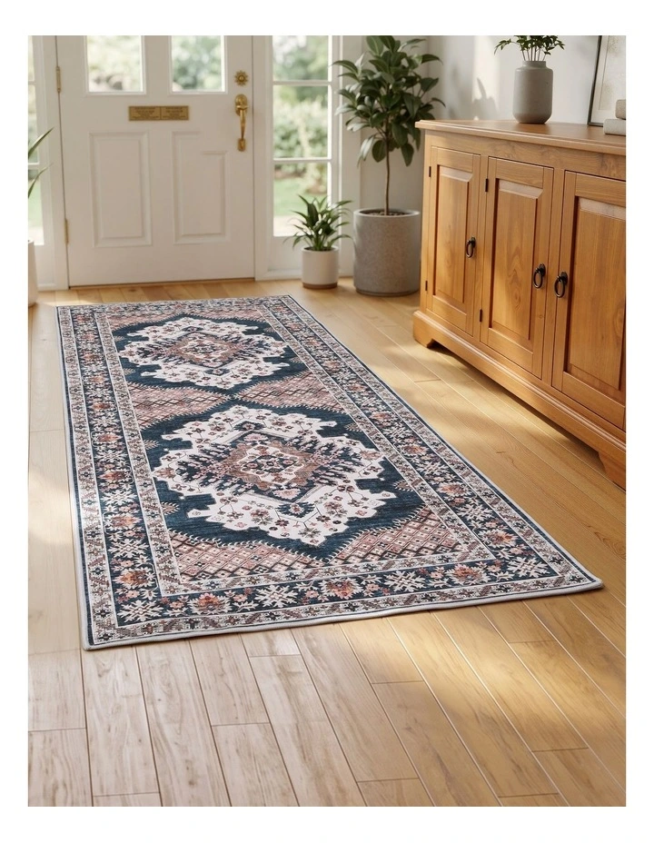 Artiss 80x180cm Washable Runner Rug Ultra-Thin Pet Friendly Bohemian Medallion Floor Carpet image 2