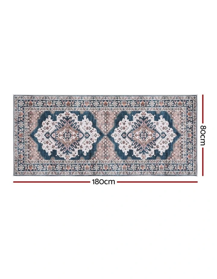 Artiss 80x180cm Washable Runner Rug Ultra-Thin Pet Friendly Bohemian Medallion Floor Carpet image 3