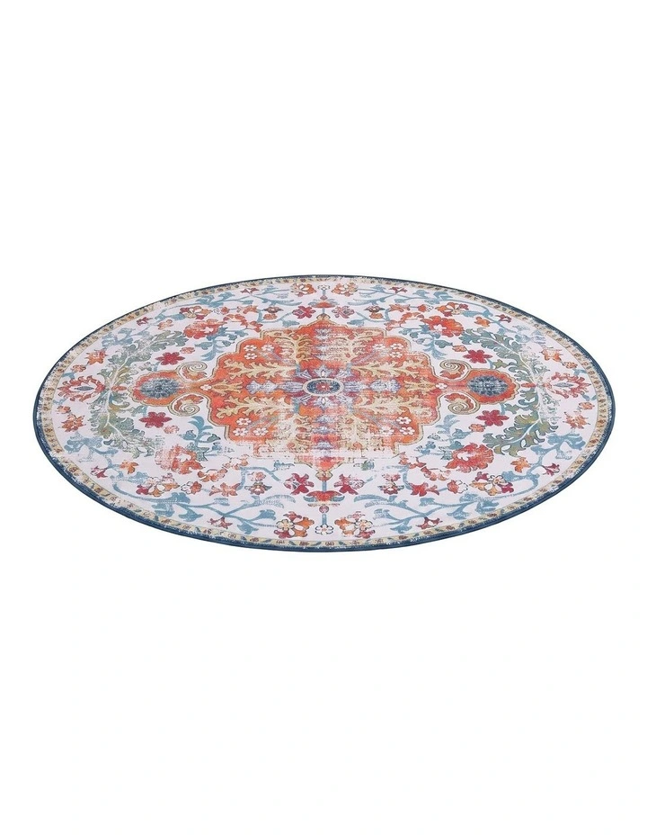 Artiss 160cm Round Rug Living Room Non-Slip 5mm Ultra Thin Washable Vintage Boho Carpet image 4