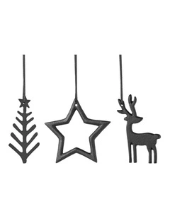 Christmas Chic Decor Hanging Ornament, 3pcs