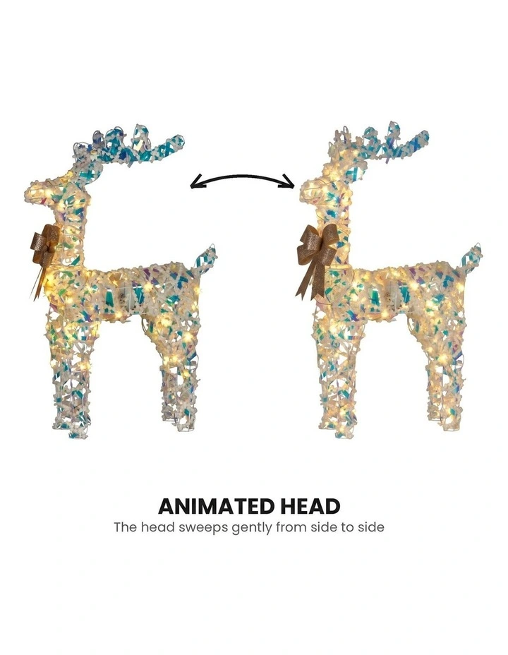 Christabelle 76cm Animated Standing Reindeer Christmas Light Up Display LED Outdoor Indoor Xmas image 2