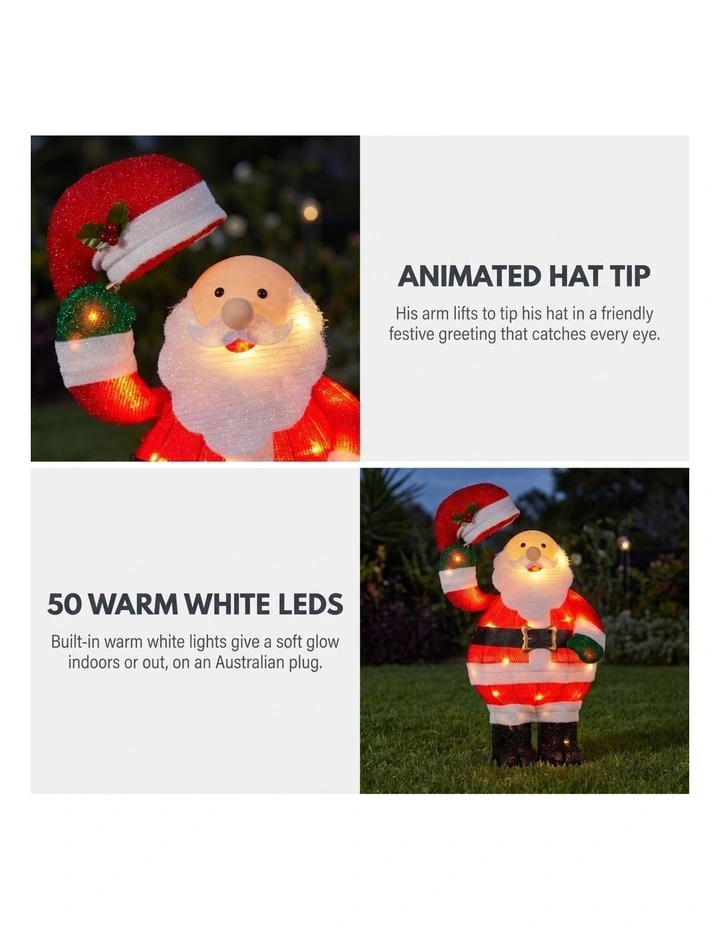 Christabelle 56cm Santa Christmas Light Up Display Animated LED Outdoor Indoor Xmas Decor image 3