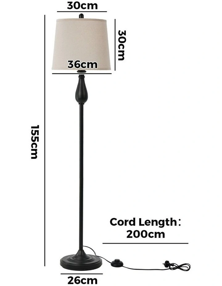 Oikiture Metal Floor lamps Freestanding Reading Lamp Vintage Decorative image 3
