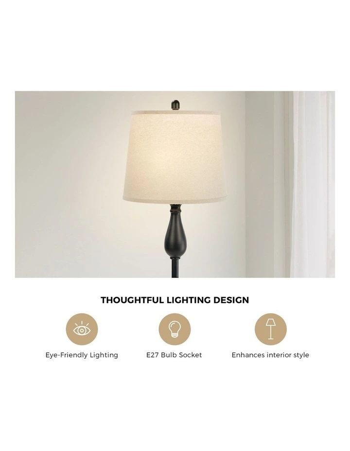 Oikiture Metal Floor lamps Freestanding Reading Lamp Vintage Decorative image 6