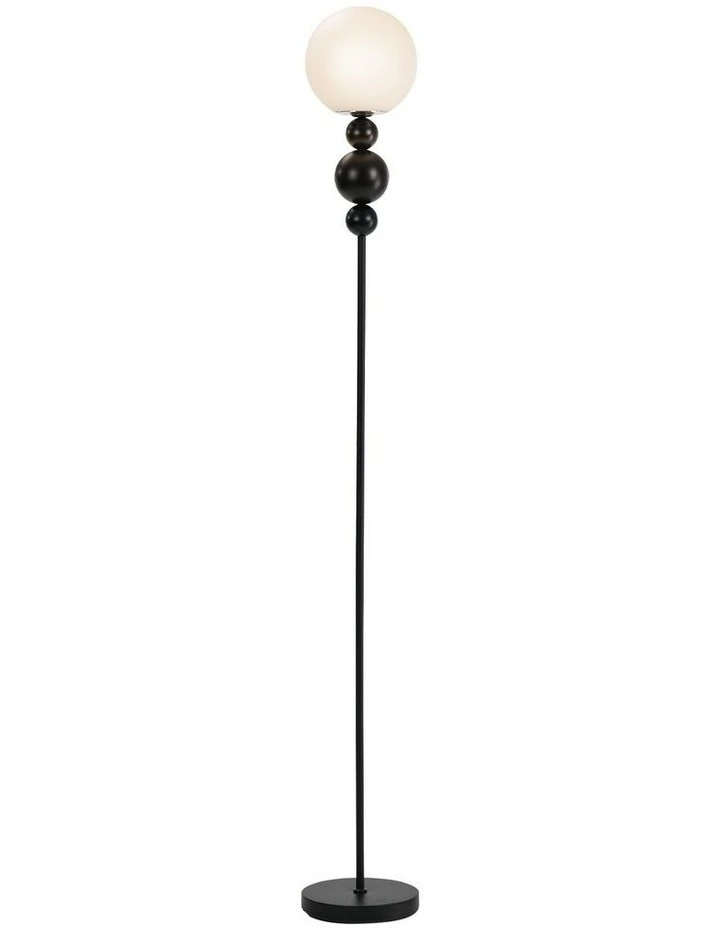 Oikiture Floor Lamp Standing Lamp Globe Shade Black Metal image 1