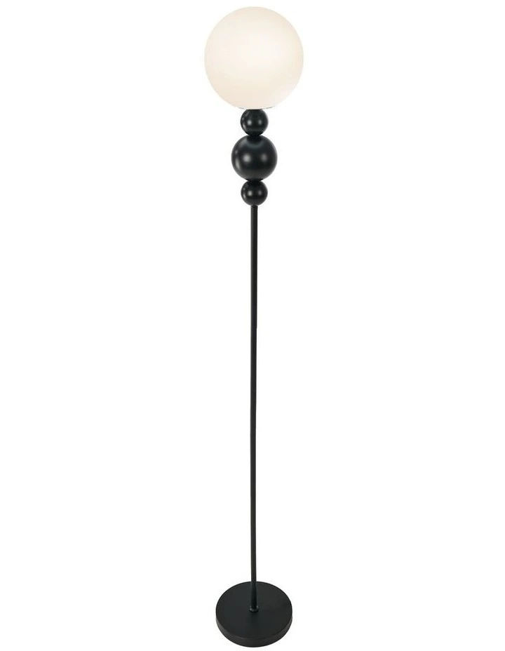 Oikiture Floor Lamp Standing Lamp Globe Shade Black Metal image 2