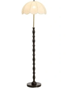 Oikiture Metal Floor lamps Freestanding Reading Lamp Fabric Shade Vintage