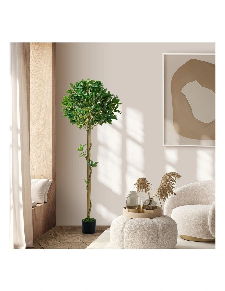 Livsip 150cm Artificial Bay Tree Realistic Potted Laurel Ball Topiary Faux Plant image 5