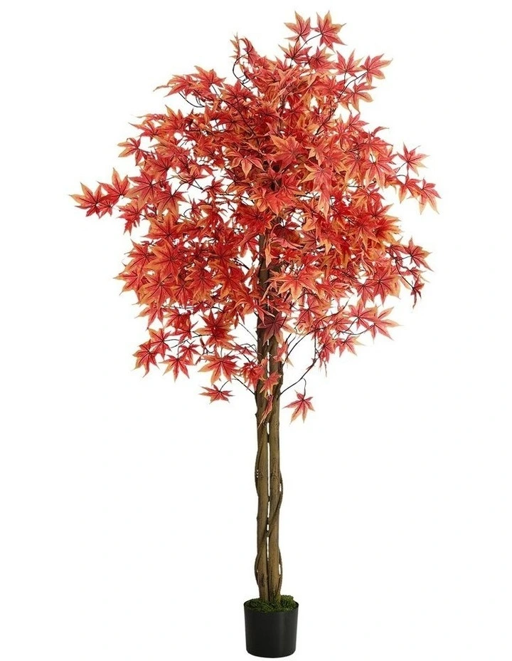 Livsip 180cm Artificial Red Maple Tree Realistic Potted Faux Plant image 1