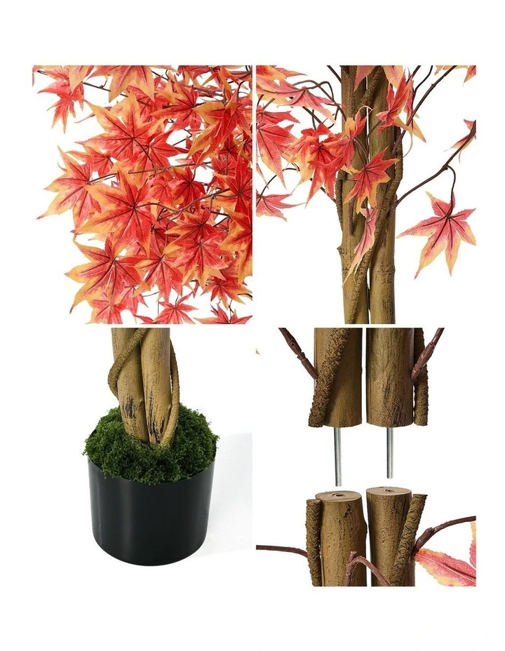 Livsip 180cm Artificial Red Maple Tree Realistic Potted Faux Plant image 6