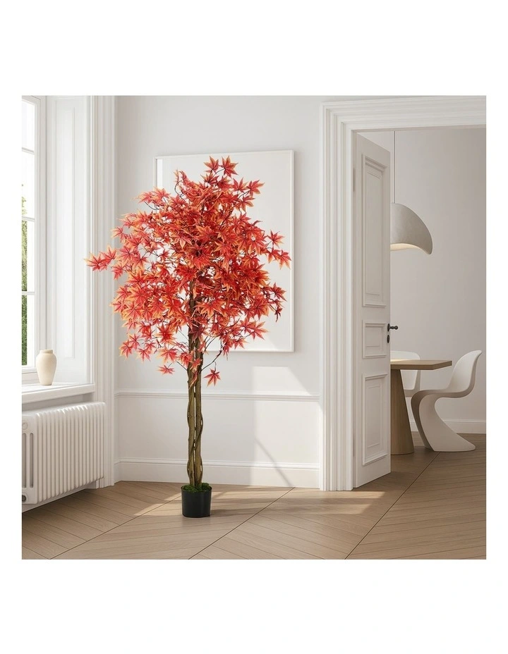 Livsip 180cm Artificial Red Maple Tree Realistic Potted Faux Plant image 7