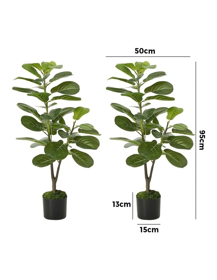 Livsip 2 Pack 95cm Artificial Fiddle Leaf Fig Tree Potted Faux Plant image 3
