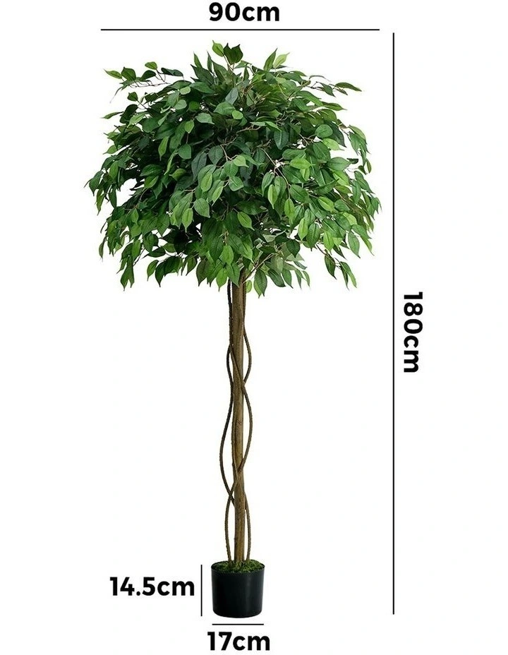 Livsip 180cm Artificial Ficus Tree Realistic Potted Faux Plant image 3