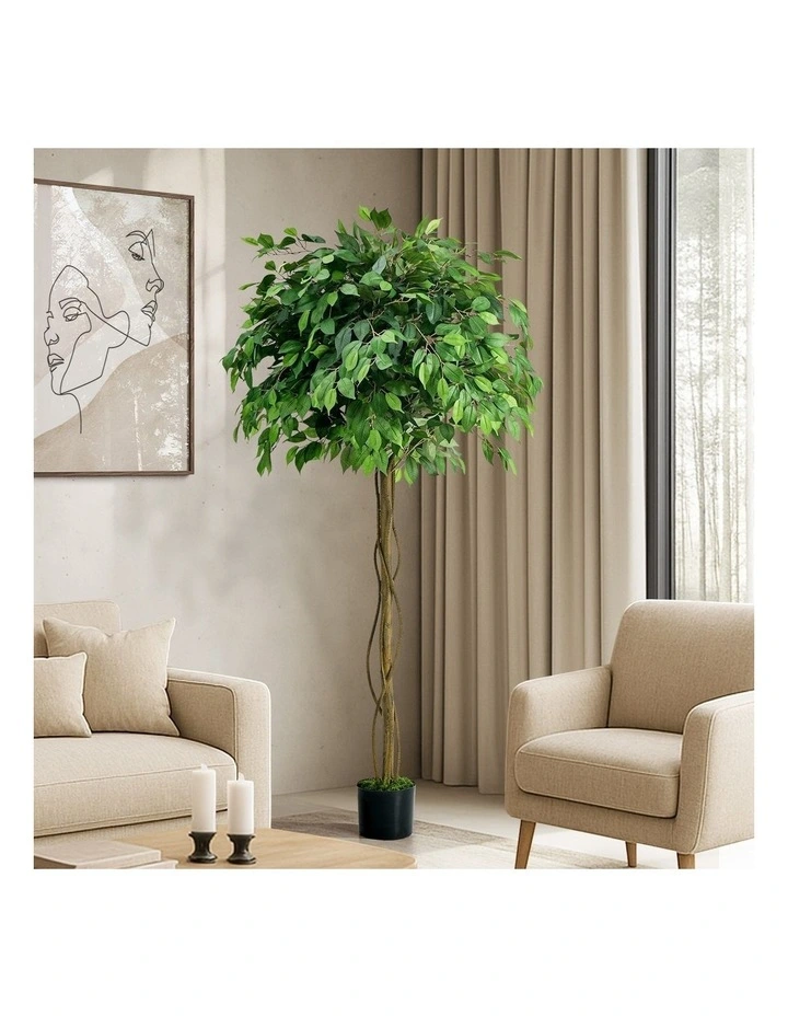 Livsip 180cm Artificial Ficus Tree Realistic Potted Faux Plant image 4