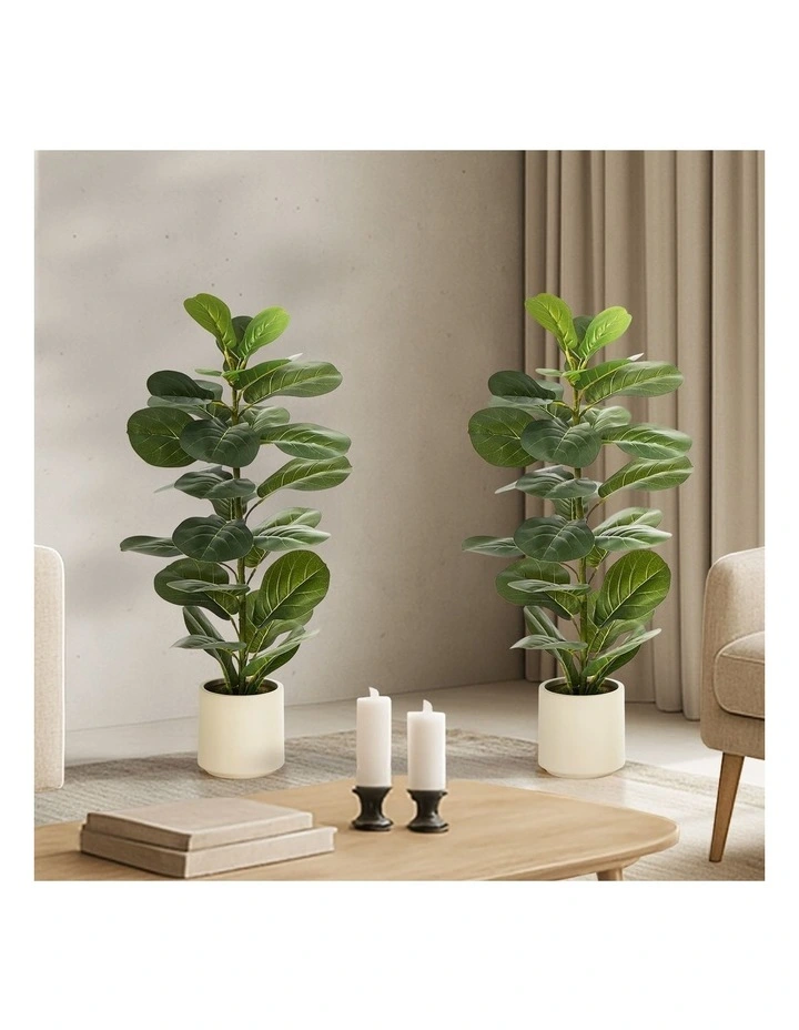 Livsip 2 Pack 90cm Artificial Fiddle Leaf Fig Tree Potted Faux Plant image 4