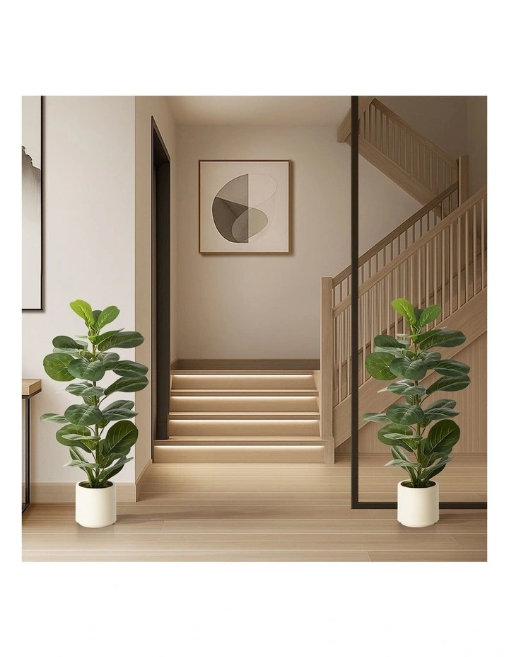 Livsip 2 Pack 90cm Artificial Fiddle Leaf Fig Tree Potted Faux Plant image 7