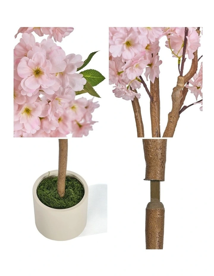 Livsip 2 Pack Artificial Cherry Blossom Tree 180cm Lifelike Potted Faux Plants image 6