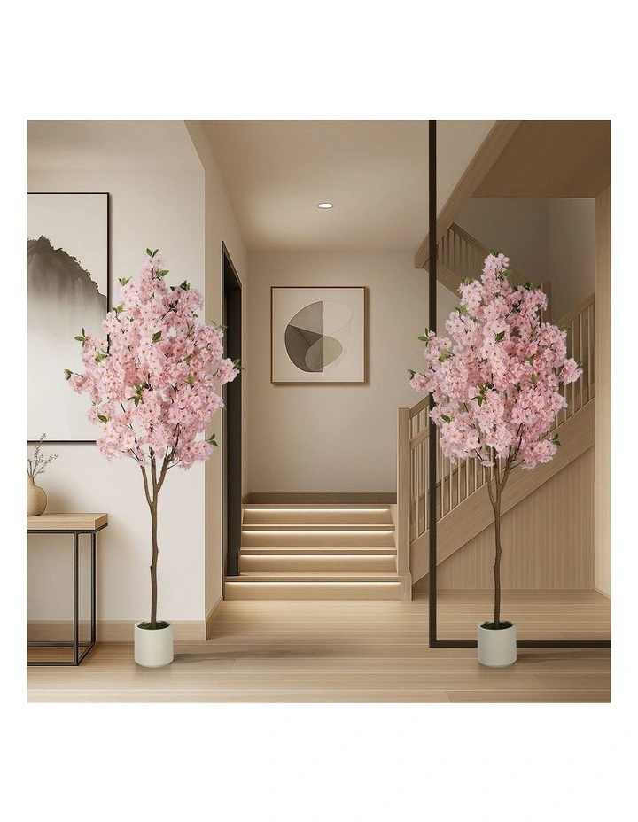 Livsip 2 Pack Artificial Cherry Blossom Tree 180cm Lifelike Potted Faux Plants image 7