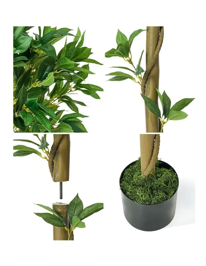 Livsip 2 Pack Artificial Bay Tree Potted Laurel Ball Topiary Faux Plant 150cm image 6