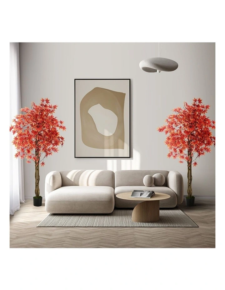 Livsip 2 Pack Artificial Red Maple Tree 180cm Potted Faux Plant image 5