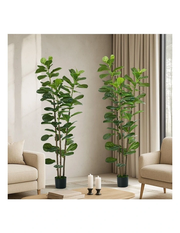 Livsip 2PCS Artificial Fiddle Leaf Fig Tree 180cm Lifelike Faux Potted Plants image 4
