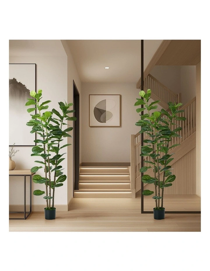 Livsip 2PCS Artificial Fiddle Leaf Fig Tree 180cm Lifelike Faux Potted Plants image 7