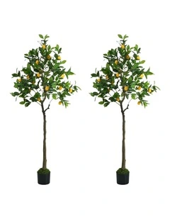 Livsip 2 Pack Artificial Lemon Tree 150cm Realistic Potted Faux Plant