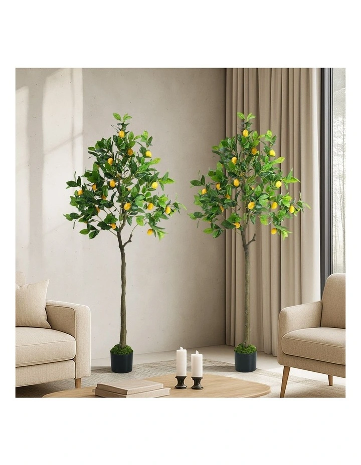 Livsip 2 Pack Artificial Lemon Tree 150cm Realistic Potted Faux Plant image 4