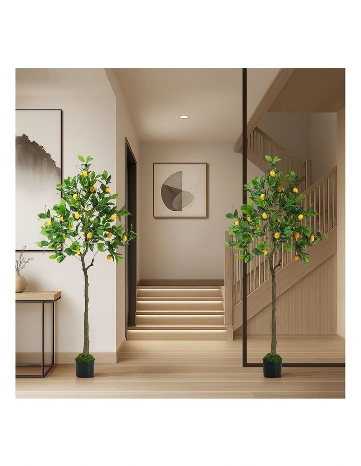 Livsip 2 Pack Artificial Lemon Tree 150cm Realistic Potted Faux Plant image 7