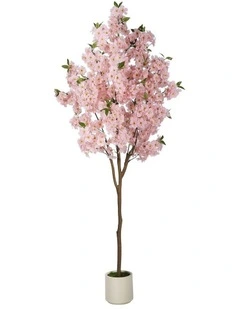 Livsip 180cm Artificial Cherry Blossom Tree Lifelike Potted Faux Plants