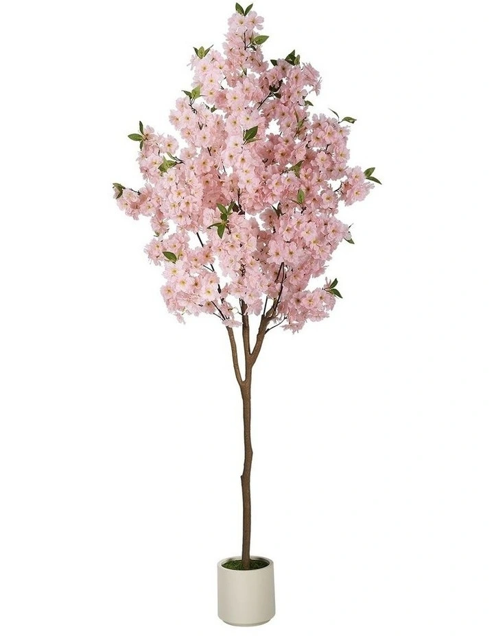 Livsip 180cm Artificial Cherry Blossom Tree Lifelike Potted Faux Plants image 1