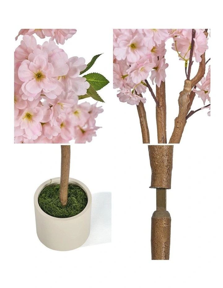 Livsip 180cm Artificial Cherry Blossom Tree Lifelike Potted Faux Plants image 6