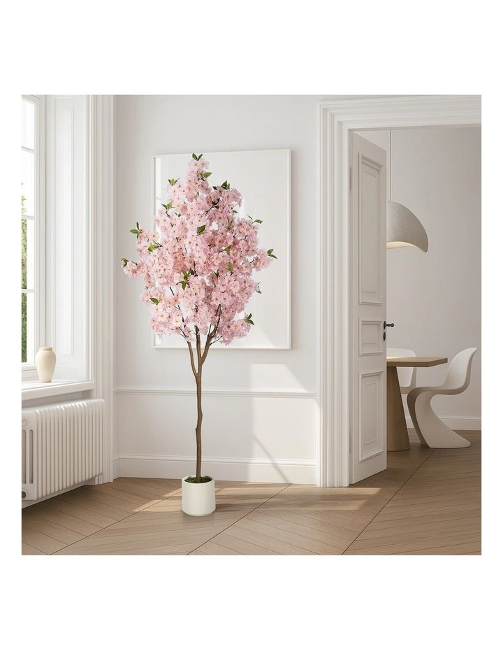 Livsip 180cm Artificial Cherry Blossom Tree Lifelike Potted Faux Plants image 7