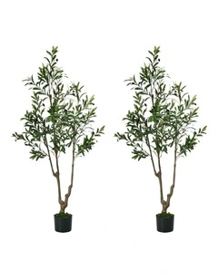 Livsip 2 Pack Artificial Olive Tree 150cm Realistic Potted Faux Plant