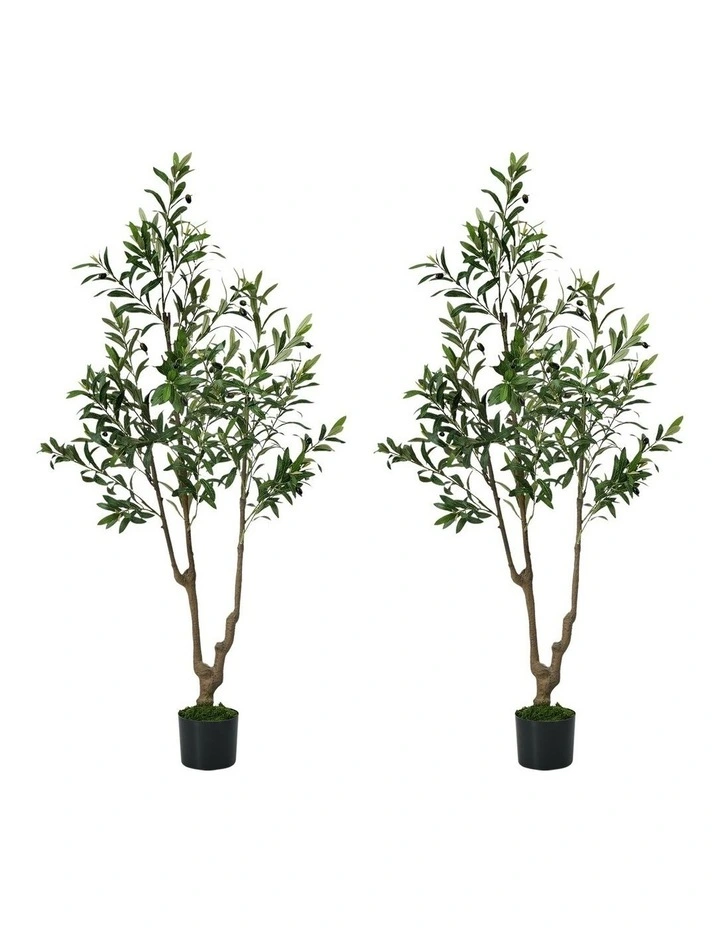 Livsip 2 Pack Artificial Olive Tree 150cm Realistic Potted Faux Plant image 1