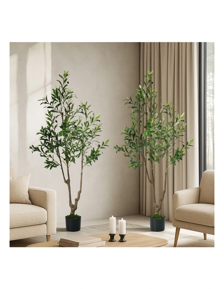 Livsip 2 Pack Artificial Olive Tree 150cm Realistic Potted Faux Plant image 4