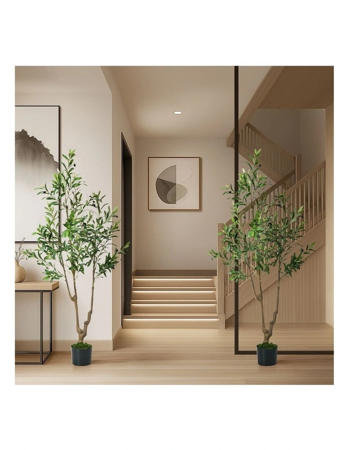 Livsip 2 Pack Artificial Olive Tree 150cm Realistic Potted Faux Plant image 7