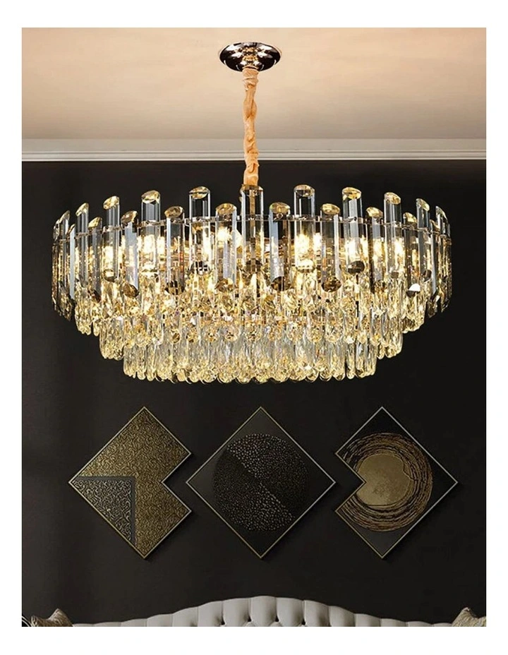 Gold And Grey Smoky Crystal Chandelier With 10 E14 LED Lights And Adjustable Height image 3