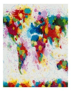 Vibrant World Map Canvas Print - Explore the Globe 120x90x2.8cm