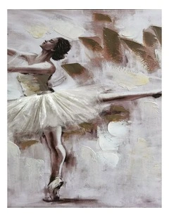 Ballerina Wall Art with Tulle Dress - Elegant Hand Painting Picture 70x100cm