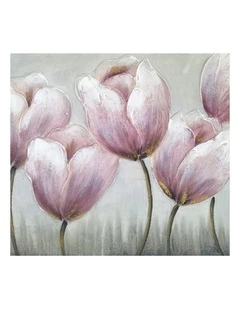 Tulip Hand Painting Picture - Elegant Modern Wall Art 80x60cm