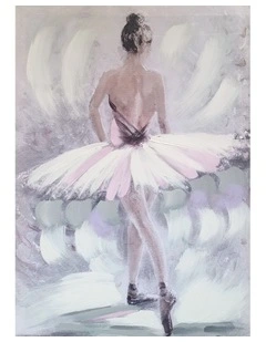 Pink Ballerina Hand Painting Picture - Elegant Canvas Wall Art 50x70cm