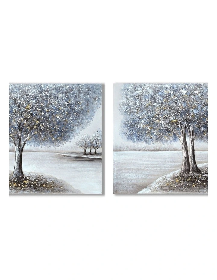 Blue Tree Hand Painting Picture - 80x80cm image 1