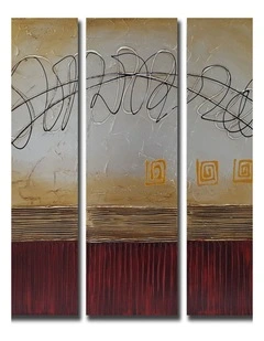 Dynamic Abstract Hand Painting - Set of 3 Modern Art 30x90x3cm