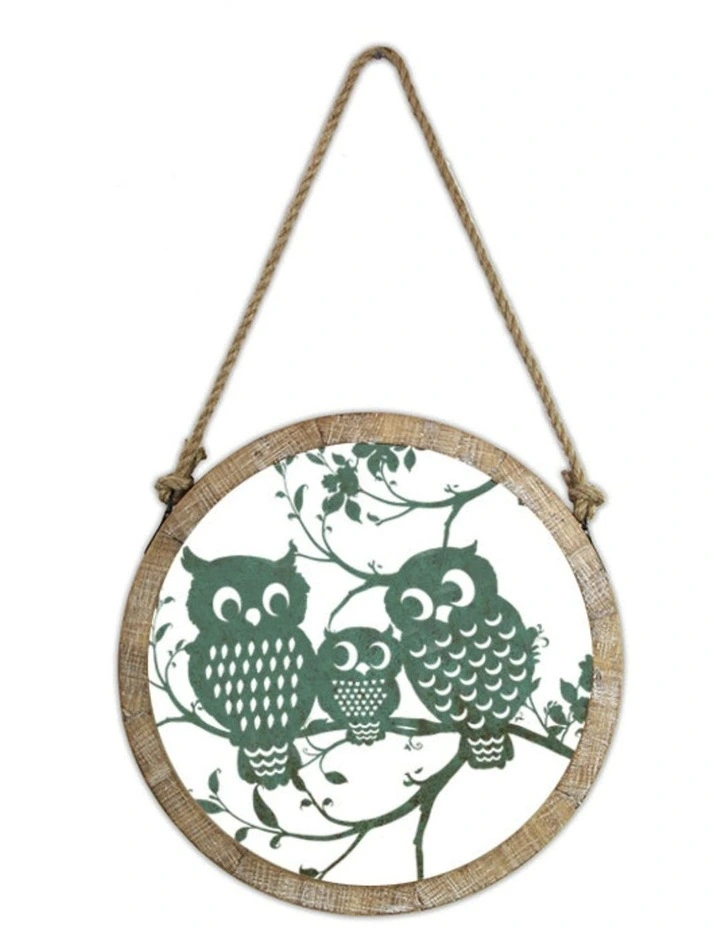 50502.5cm Charming Owl Family Wall Art Metal & MDF Design for Cozy Woodland-Inspired Decor image 1